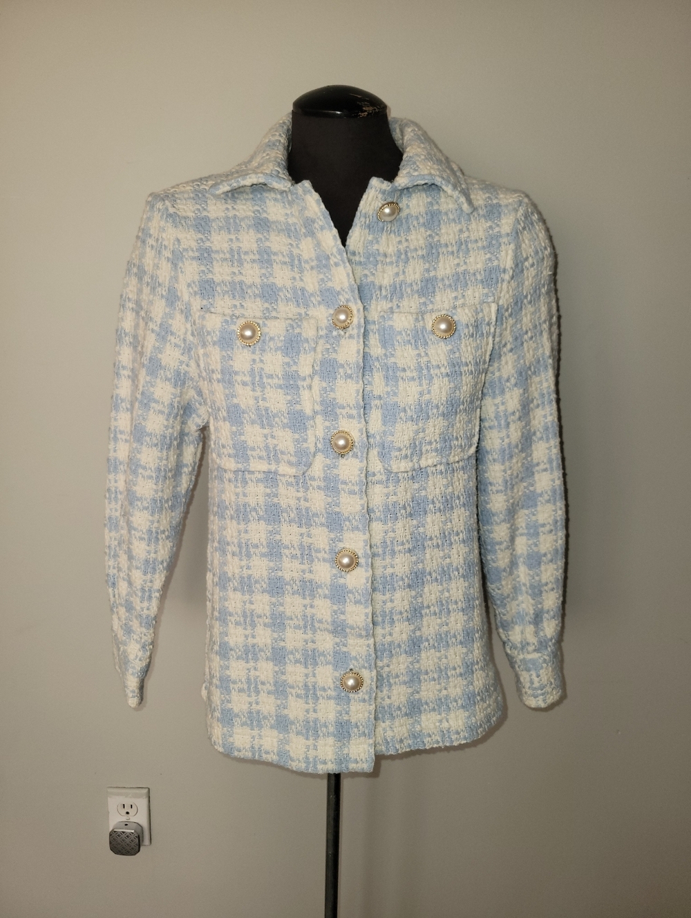 Houndstooth Textured Shacket size XS-S - Picture 4 of 6